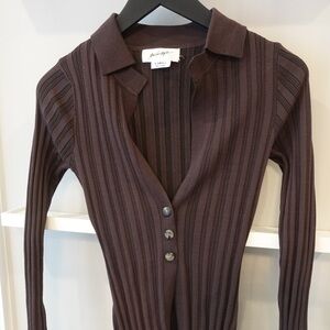 The Line by K - Nidia Cardigan - Chocolate - Size: XS
